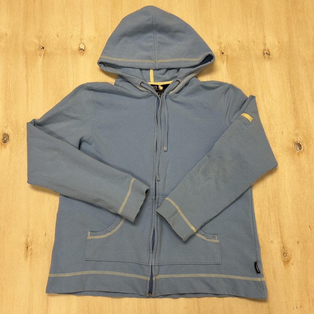 Guide Series Hoodie Womens Medium Blue Full Zip Stretch Knit Sweatshirt Casual
